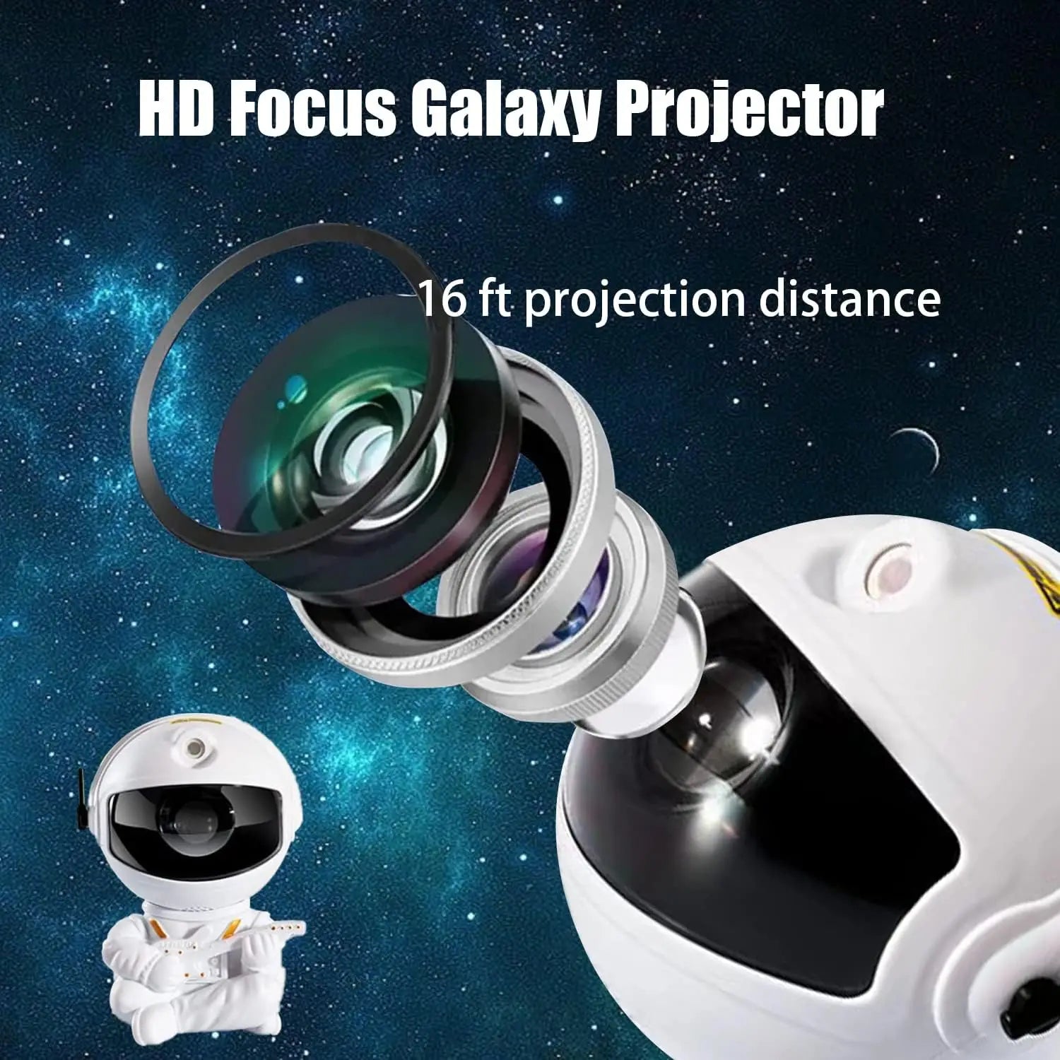 LED Projector - Astronaut Galaxy – Starry Night Light with Nebula Effects for Kids' Bedroom & Parties