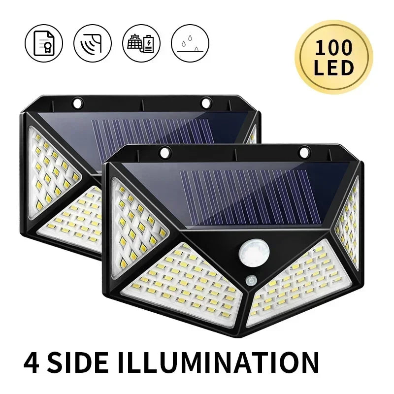 LED Solar Lights-Outdoor Waterproof External Solar Lamp Motion Sensor Garden Lights Solar Power Sunlight Yard Wall Street Light