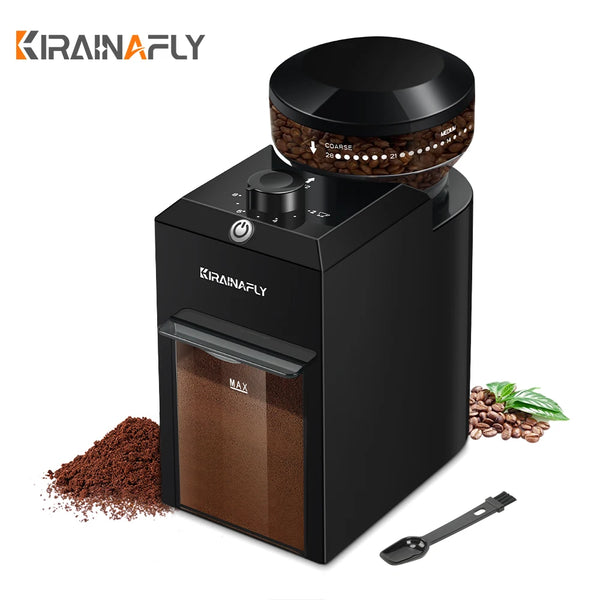 Coffee Grinder-Automatic Burr Mill, Electric Coffee Bean Grinding, 28 Adjustable Gears, Espresso, French Press, Drip Coffee