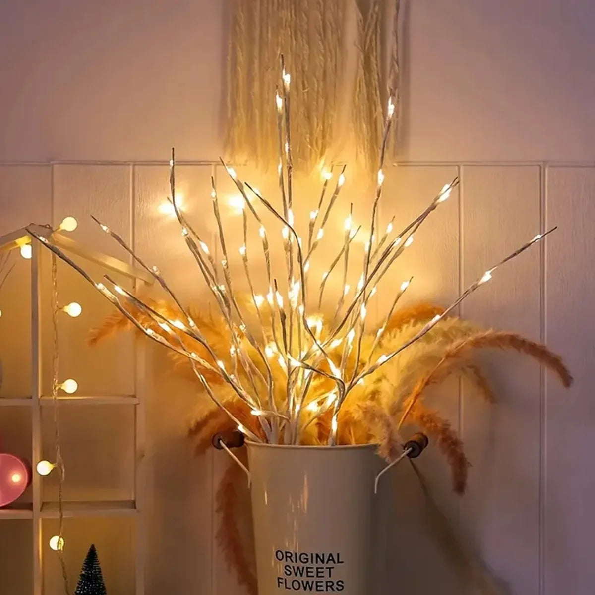 LED Branch Lights-White Birch, Battery Operated, Twig Outdoor Lights,  Decoration