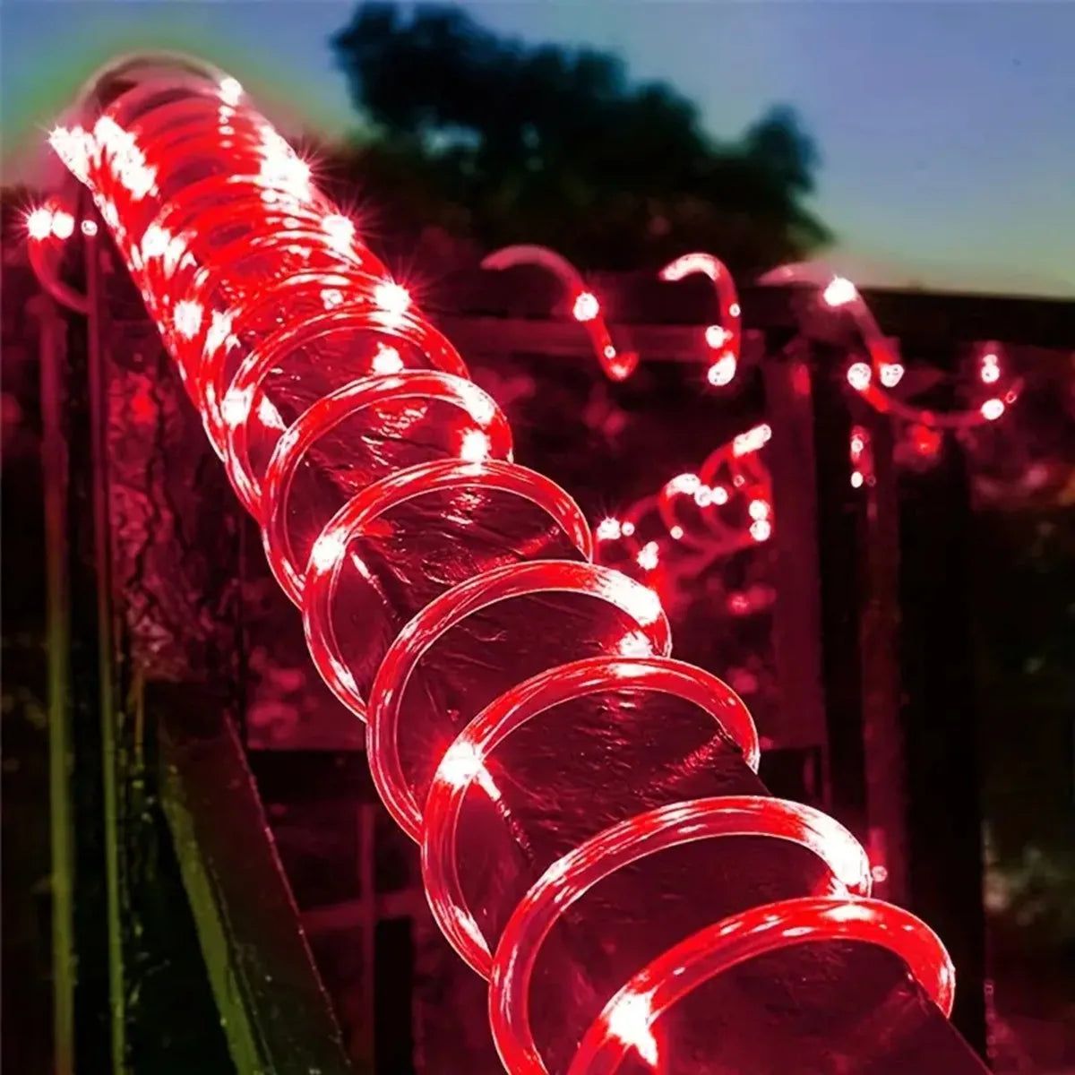 Solar-Powered LED Rope String Lights – 50/100/200 LEDs, 8 Modes, Waterproof Outdoor Decor for Garden & Walkways
