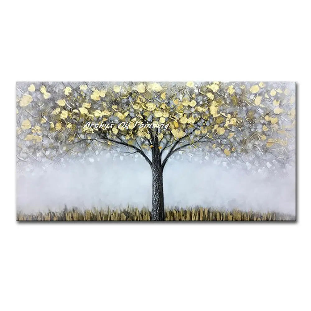 Canvas Art-Hand painted, Night Knife, Oil Painting on Canvas, Modern Abstract Landscape Art Poster, Wall Pictures, Home Decor, Arthyx,Large