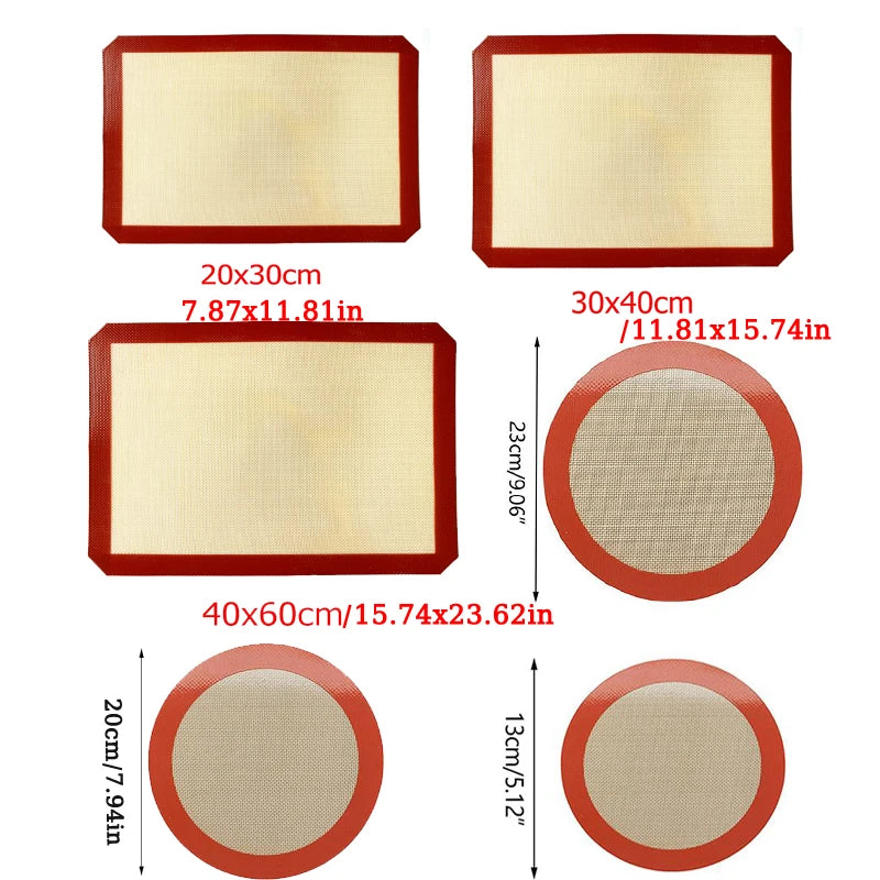 Home Kitchen: Baking Mat: Silicone - Heat Resistant - NonStick - Non-Skid - Food Grade for Pastry or Oven Air Fryer