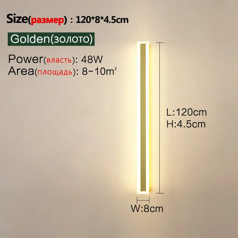 Outdoor Lighting: LED Wall/Long Wall Lamp - IP65 - Waterproof - corridor, staircase, balcony, entrance, villa