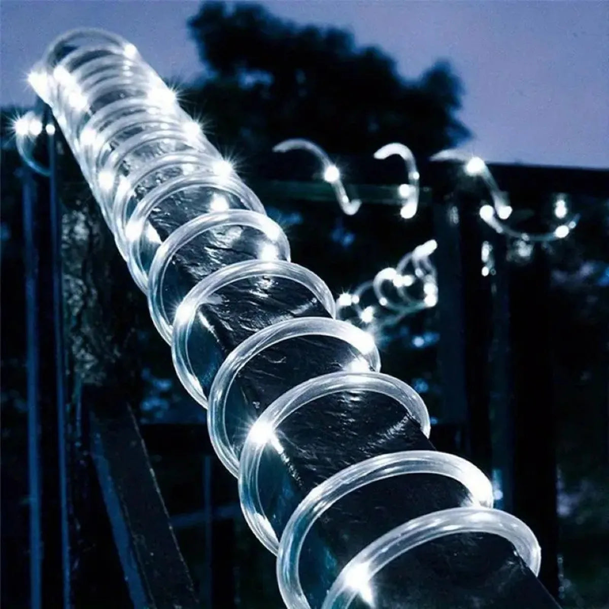 Solar-Powered LED Rope String Lights – 50/100/200 LEDs, 8 Modes, Waterproof Outdoor Decor for Garden & Walkways
