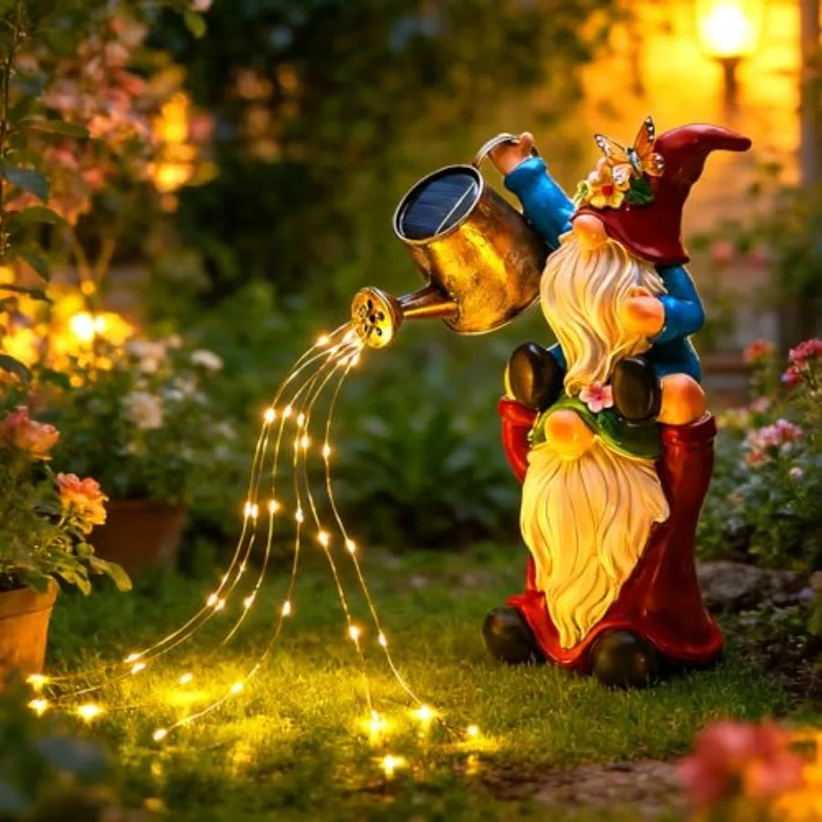 Solar-Powered LED Lights-Elephants, Garden Decor, Figurine, Succulent and Watering, Waterproof, Outdoor, Patio, Lawn, Balcony, Yard