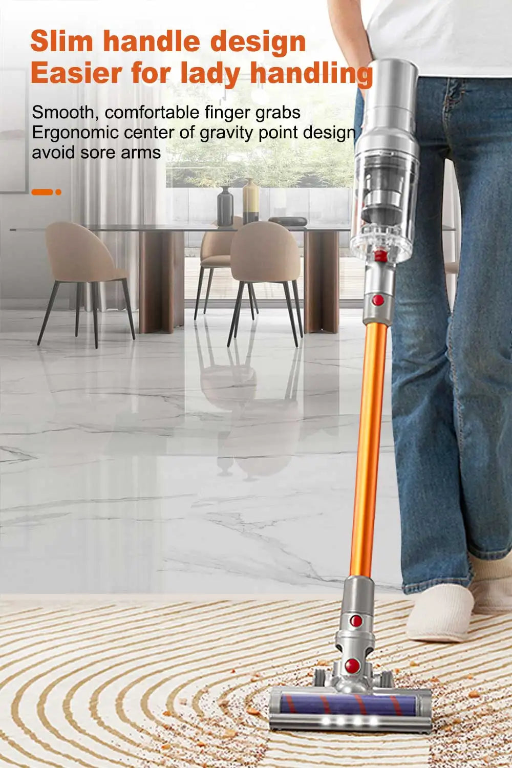 Vacuum Cleaner,Cordless Handheld, 27000PA,Touch Screen,Smart Dust Sensor,Auto Speed Control for Home Bed Carpet Clean
