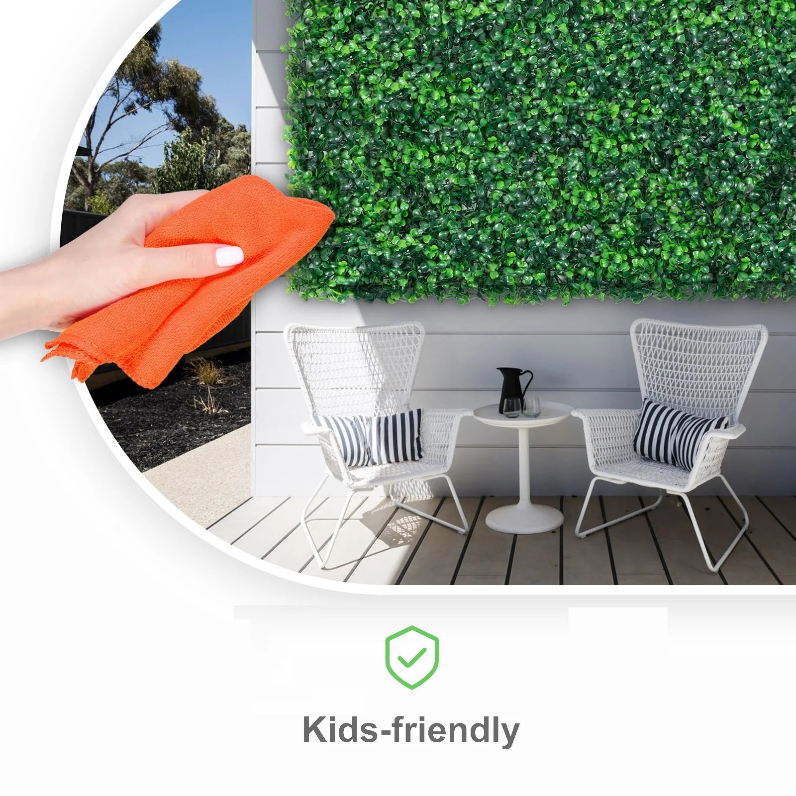 Hedge Wall-Artificial Boxwood Panel, UV 24pcs, 20x20/24x16 in, Boxwood Hedge Wall Panels, Artificial Grass Backdrop, Wall Green Grass, SucceBuy
