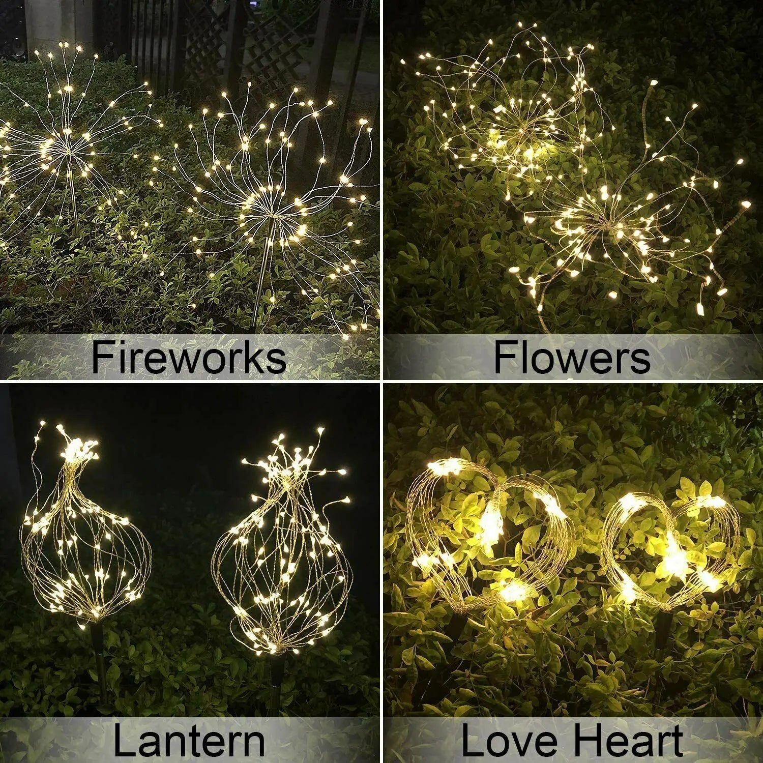 LED Solar Lights-Firework Lights, Fairy Lights, Waterproof, Outdoor, Garden Decoration
