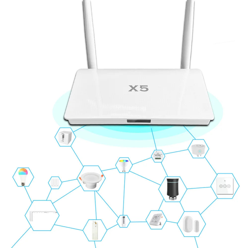 X5 ZigBee Gateway Hub by Tuya – Enhanced Signal, Wired/Bluetooth Smart Home Bridge for Villas