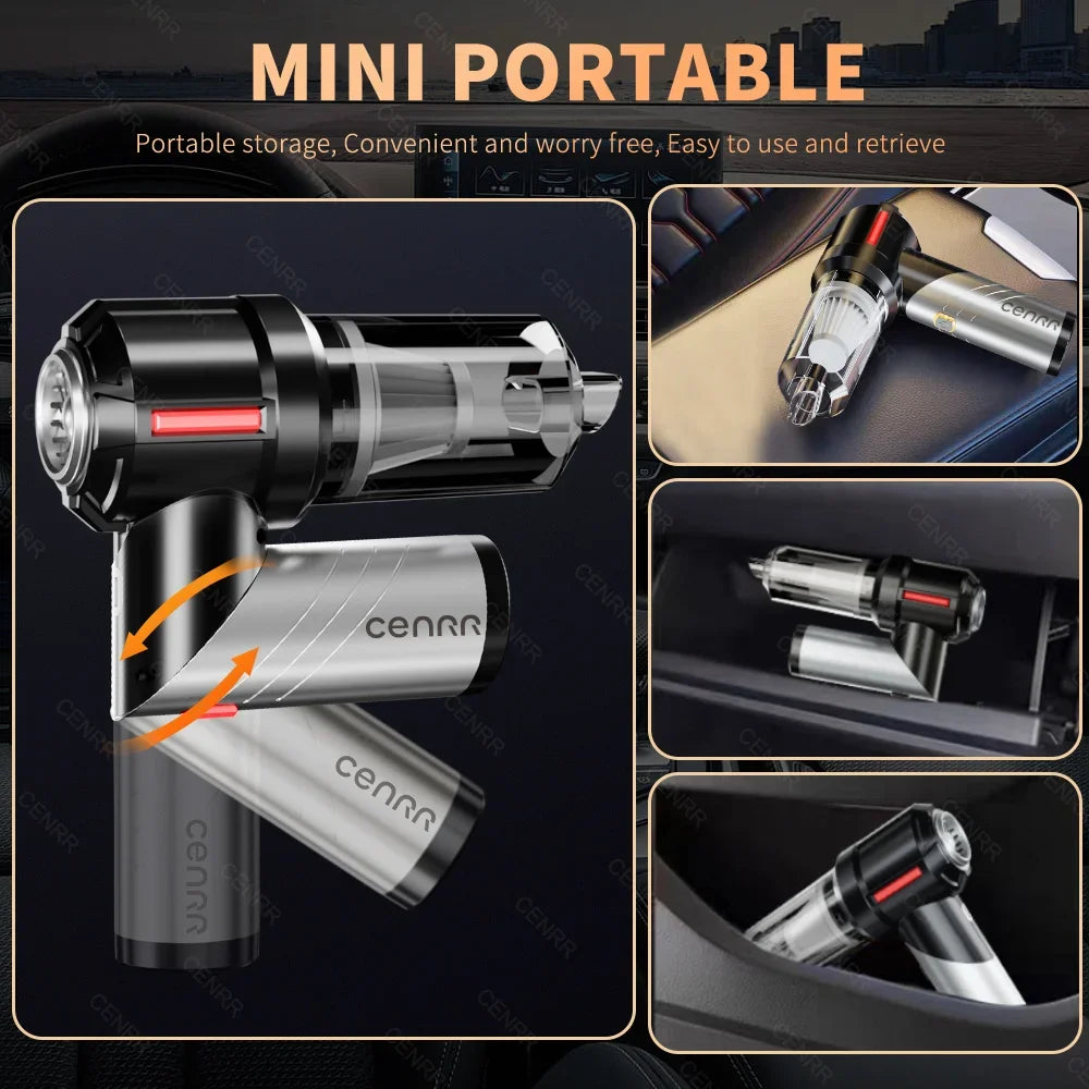 Wireless Car Vacuum-Cleaner High Pressure, Portable Handheld Mini, Strong Suction, CENRR