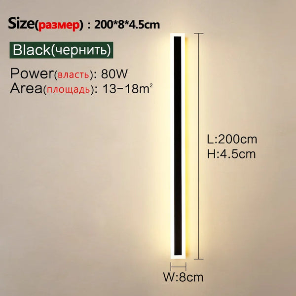 LED Wall Lamp-IP65 Waterproof, Long LED Lamp, Outdoor Wall Lamp, balcony, corridor, staircase, entrance, garden light