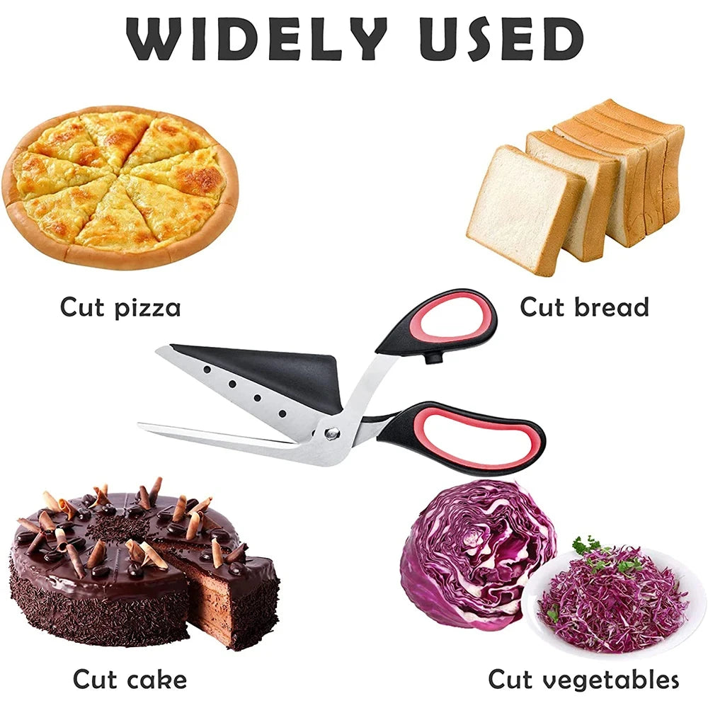 Home Kitchen: Pizza Cutter: Scissors - Detachable Sharp Stainless Steel Blade - Optional Spatula