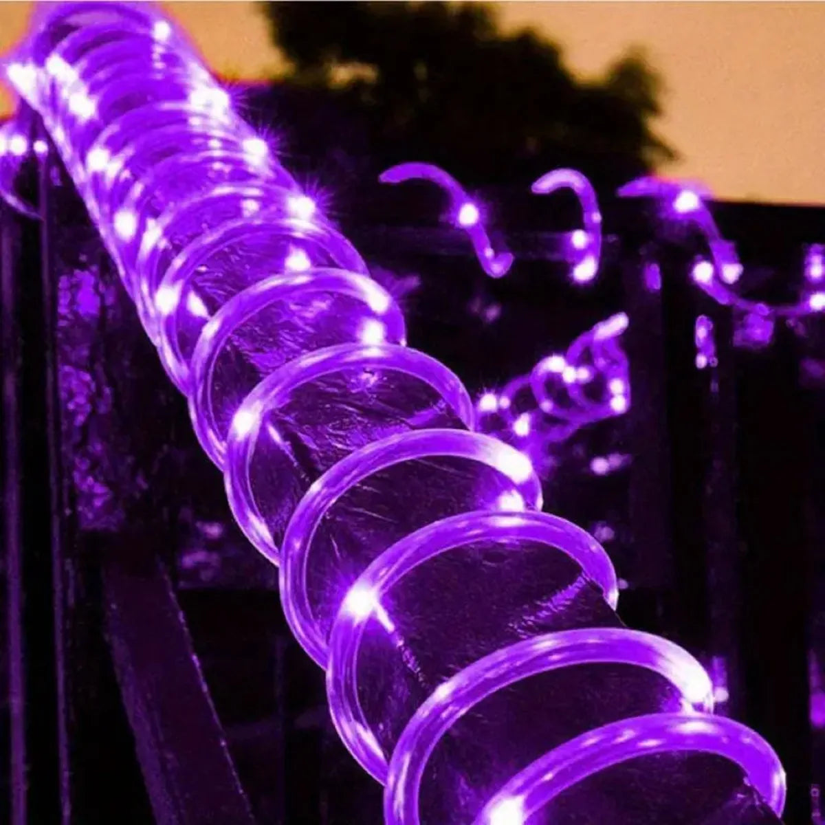 Solar-Powered LED Rope String Lights – 50/100/200 LEDs, 8 Modes, Waterproof Outdoor Decor for Garden & Walkways