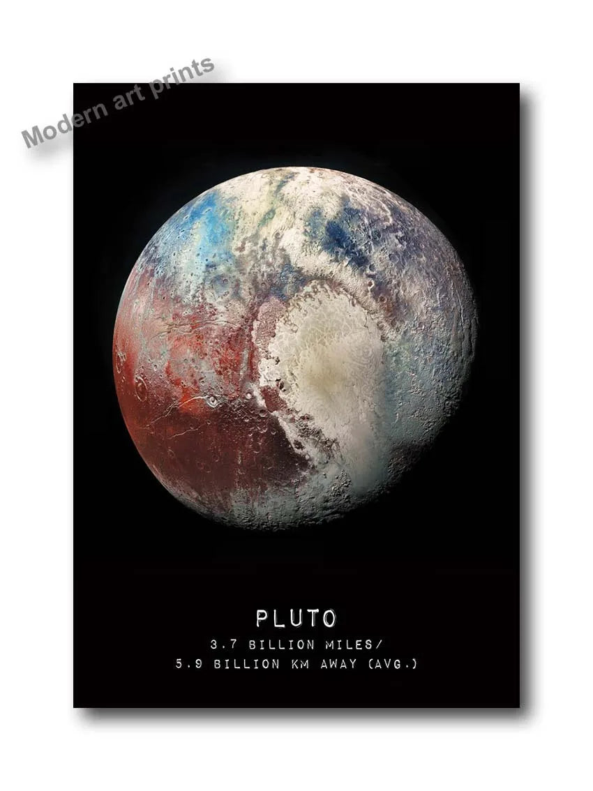Canvas Wall Art – Modern Galaxy – Space Planets & Nebula Art for Bedroom & Home Decor
