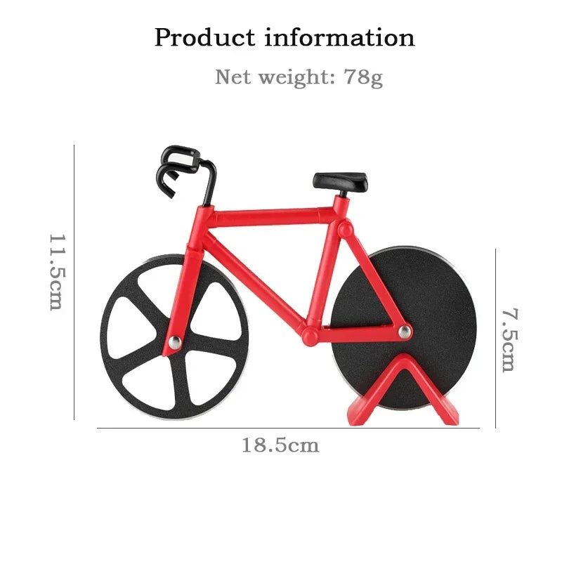 Stainless Steel Bicycle-Shaped Pizza Cutter – Wheel Slicer & Fun Kitchen Tool