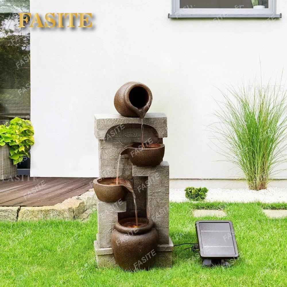 Water Fountain-LEDs Lights, Outdoor Fountains Water, Create a Calming Oasis in Gardens