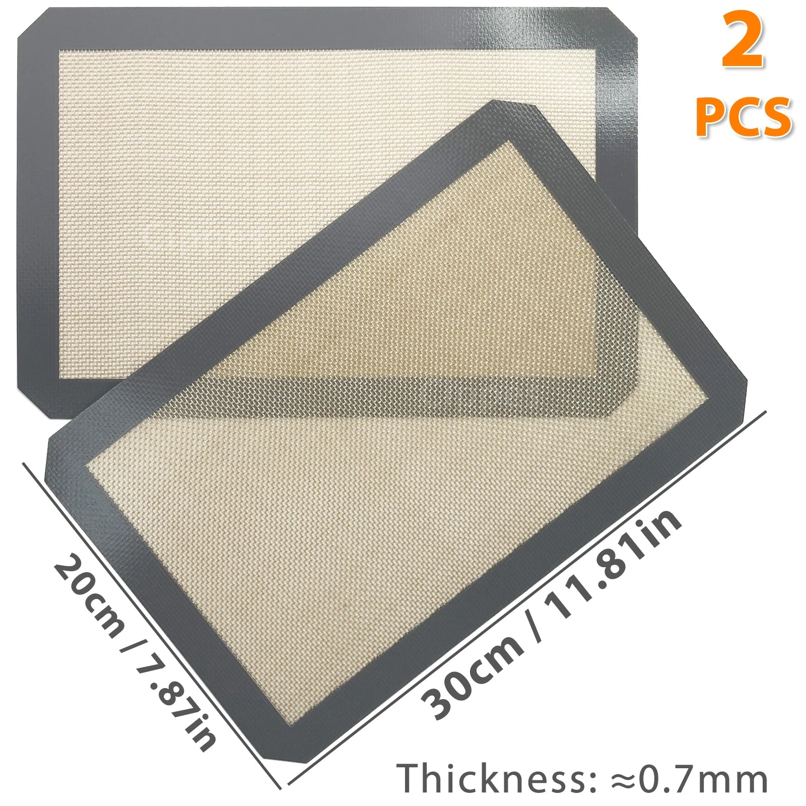 Baking Mat, Non-Stick, Reusable, Silicone–for Oven, 2 Sizes 30/42cm, Heat Resistant, Bakeware Sheets - 1PC, 2PCS