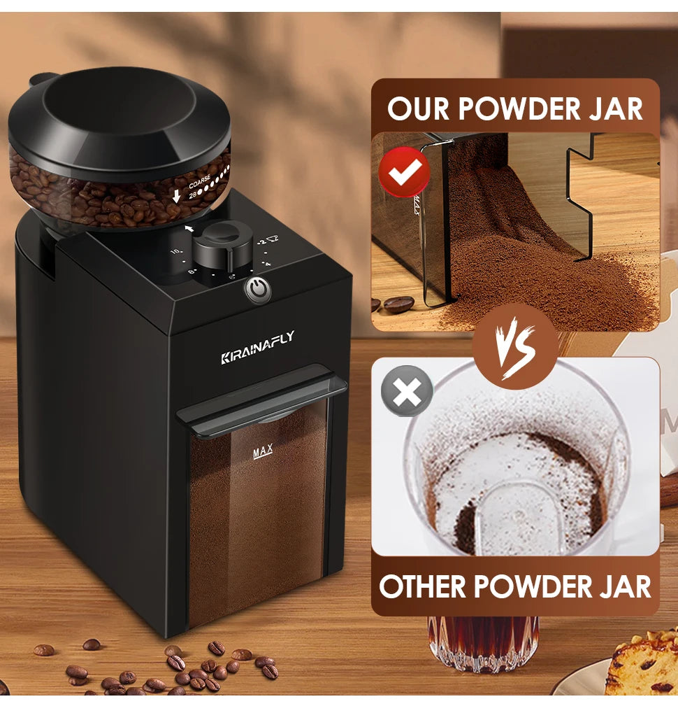 Coffee Grinder with Automatic Burr - 28 Grind Settings for Espresso, French Press & Drip Brewing
