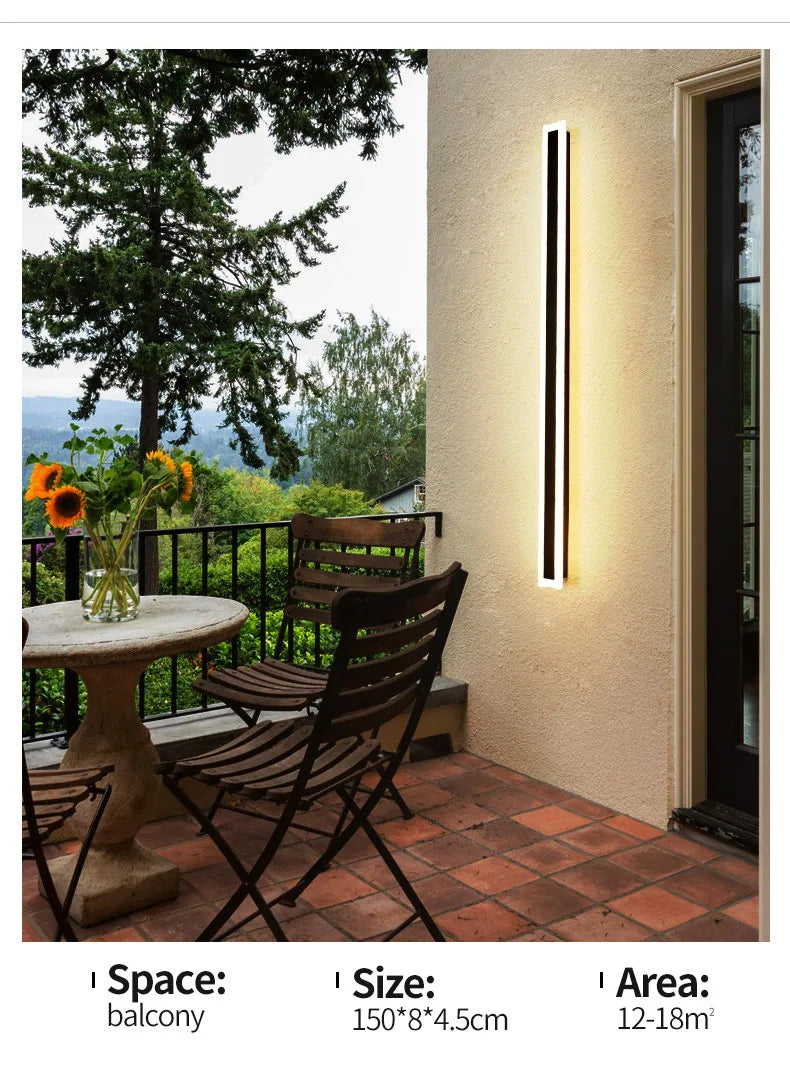 LED Wall Lamp-IP65 Waterproof, Long LED Lamp, Outdoor Wall Lamp, balcony, corridor, staircase, entrance, garden light