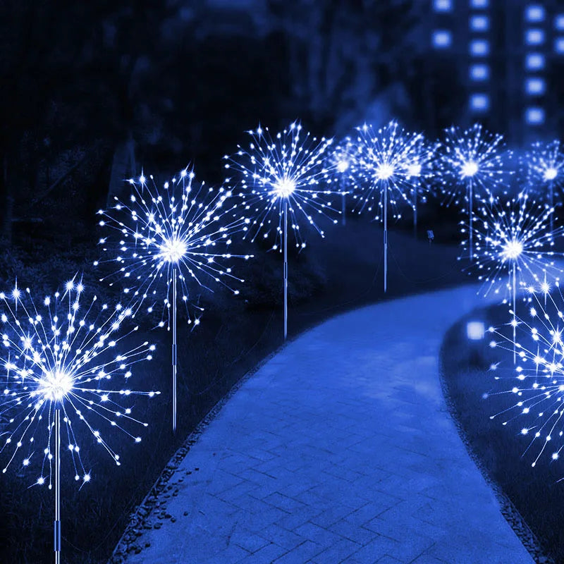 Outdoor Lighting: LED Solar Firework Lights - Garden Decoration - Fairy Lights - Waterproof Dandelion Lawn Lamp