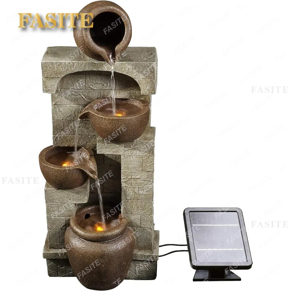 Water Fountain-LEDs Lights, Outdoor Fountains Water, Create a Calming Oasis in Gardens