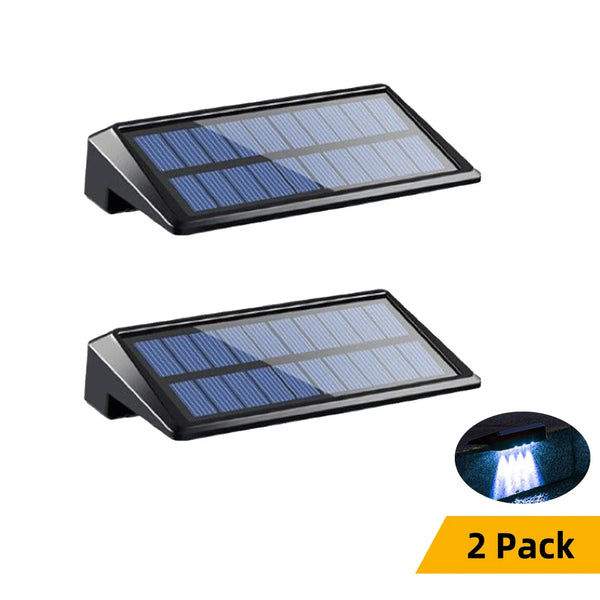 Solar-Powered LED Fence or Wall lights,2 Pack, Outdoor, IP44 Waterproof, Fence Solar Lights, Backyard, Wall, Deck, Porch, Step