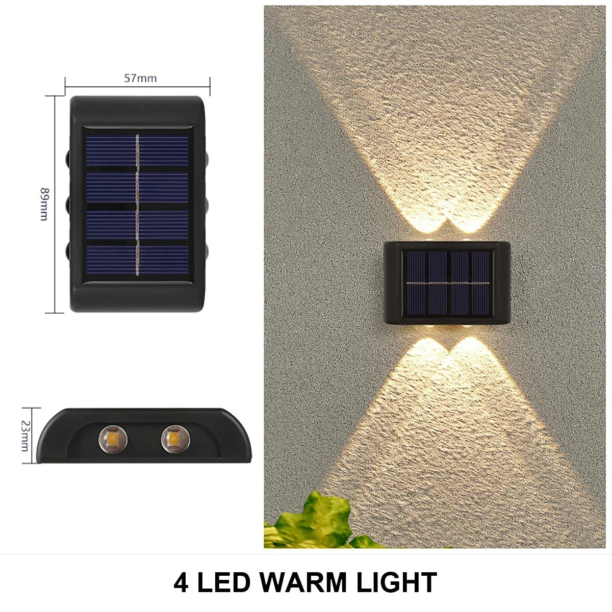 Outdoor Lighting: LED Wall Light - Solar Powered - White/Warm - Up and Down Illuminate