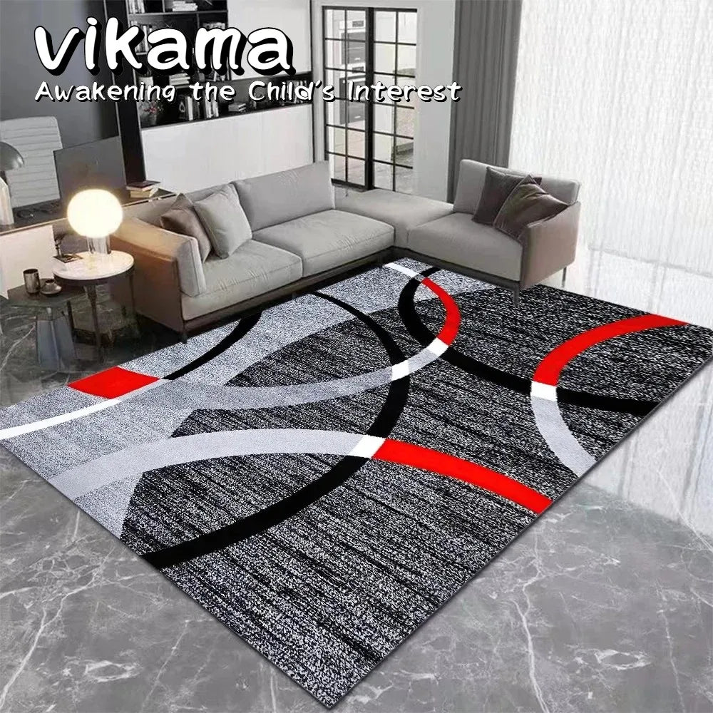 Home Decor: Carpet: Simple Geometric Scandinavian Crystal Velvet Stain-Resistant Carpet by VIKAMA