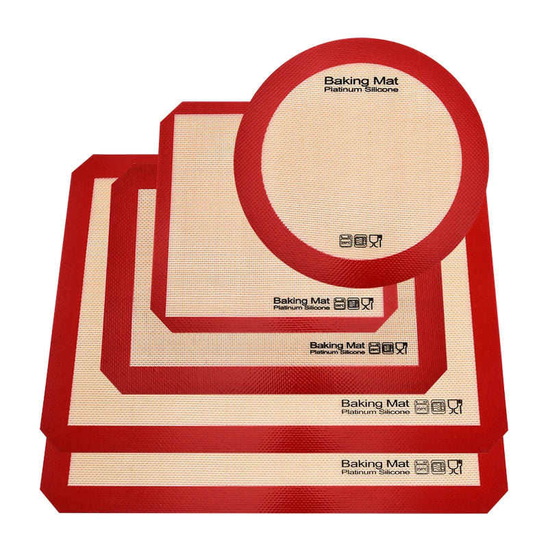 Baking Mat-Non-Stick 5 Pcs set High Temperature Resistant Silicone Fiberglass Platinum Silicone Mat for Macarons Kitchen Baking Tool