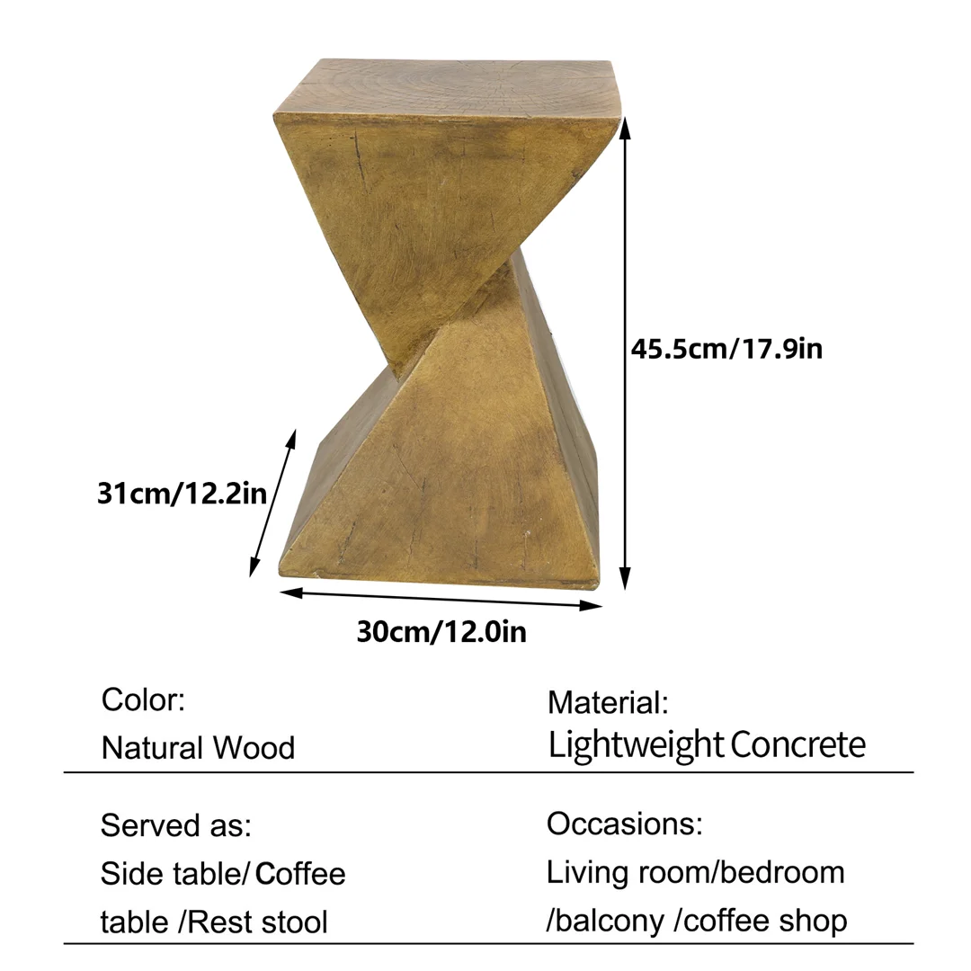 Accent Table-Modern Side Table, Indoor-Outdoor End Table, Lightweight Concrete Stool, Multiple Shapes
