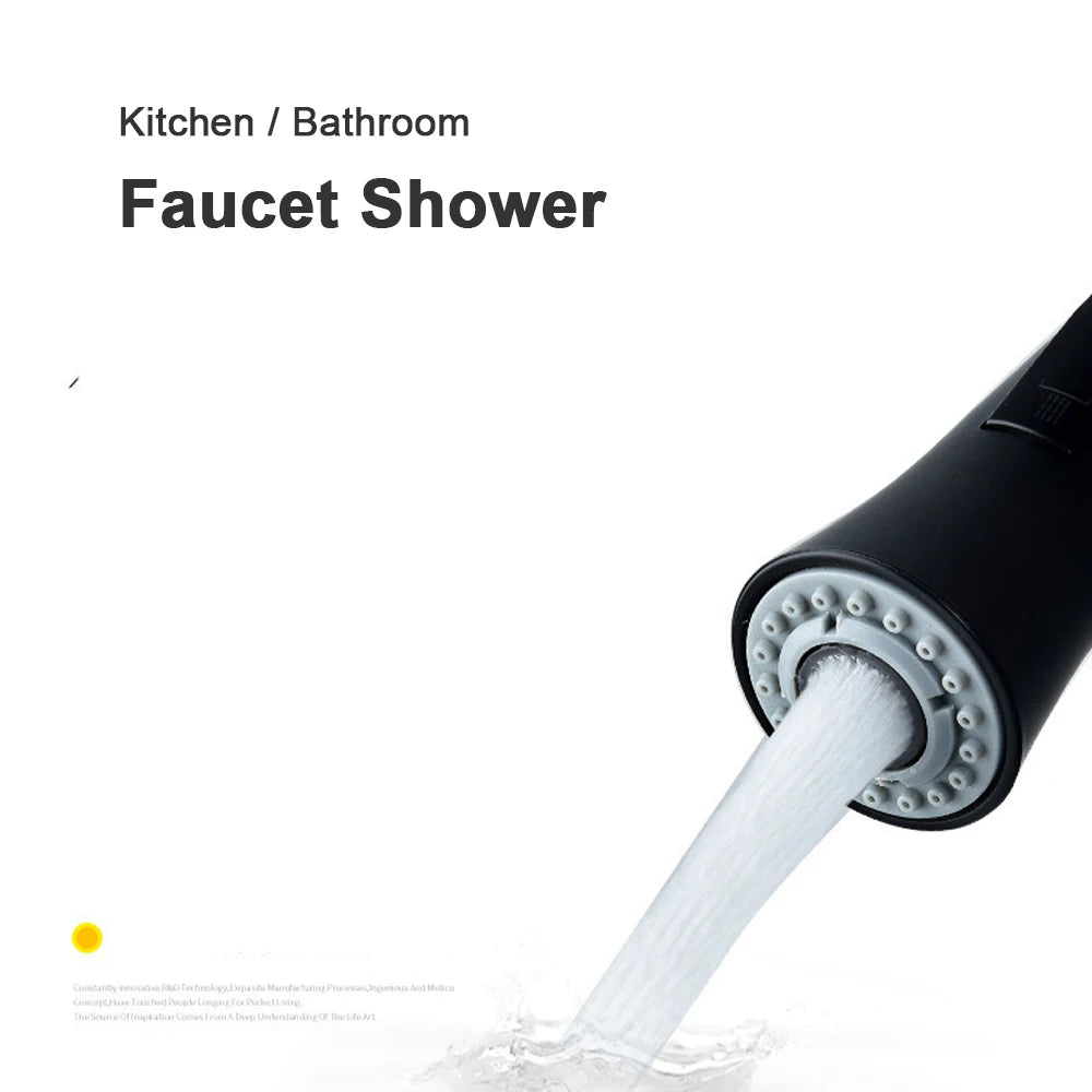 Kitchen Faucet-Head Pull Out Shower Nozzle, G1/2,  Sprayer Bathroom Sink Tap Replacement Accessory Black Silver Golden Head Aerator