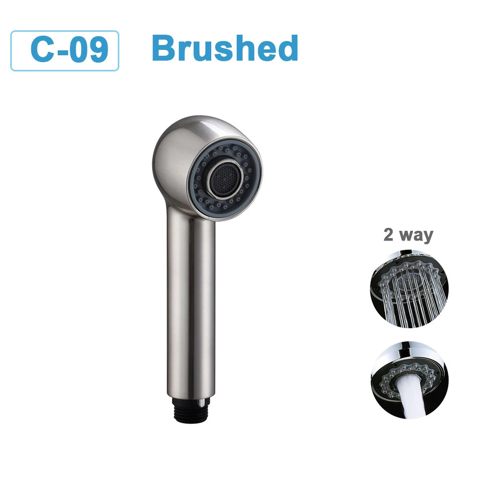 Kitchen Faucet-Head Pull Out Shower Nozzle, G1/2,  Sprayer Bathroom Sink Tap Replacement Accessory Black Silver Golden Head Aerator