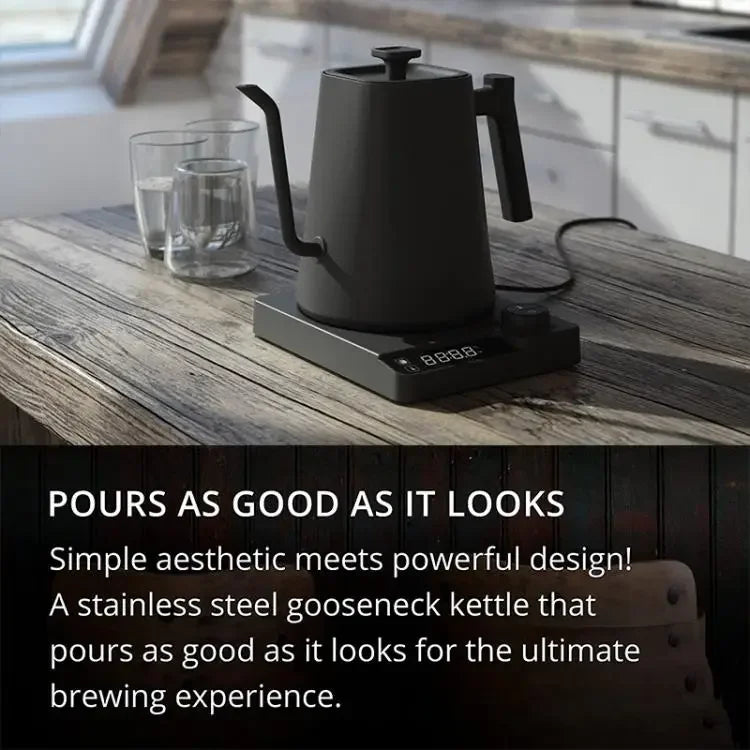 Electric Gooseneck Kettle – 1200W Fast Heating with Temp Control, Ideal for Pour-Over Coffee & Tea