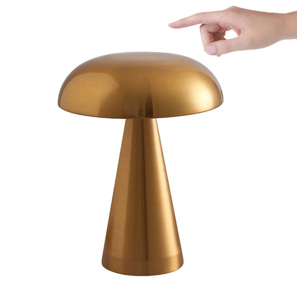 Home Decor: Lighting: LED Mushroom Bud Table Lamp - Rechargeable - Touch - Three-tone