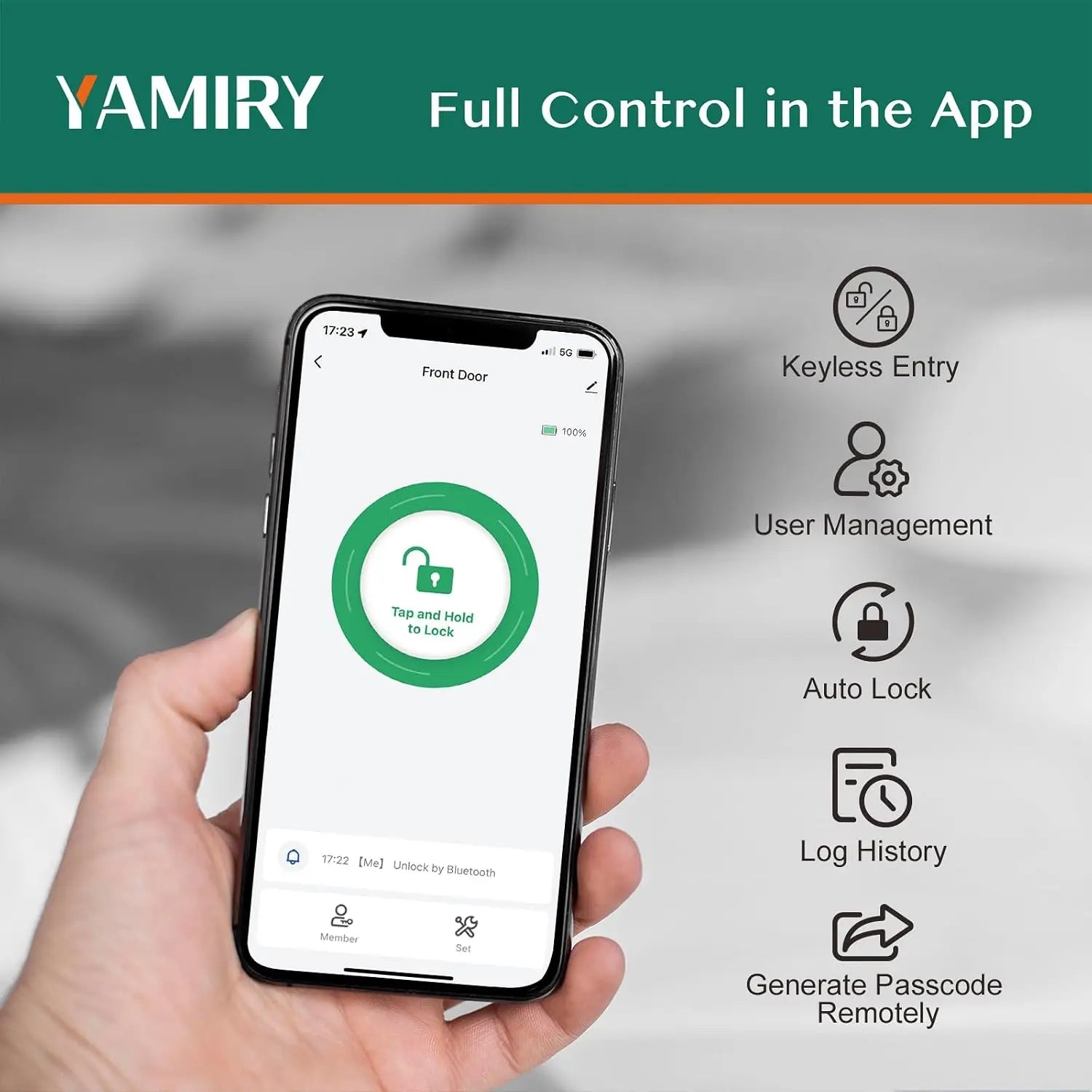 Digital Electronic Lock-Keyless Door Lock with Keypad and Fingerprint Smart Knob for Front Door, Bluetooth App, Control and Remote Passcode Generation