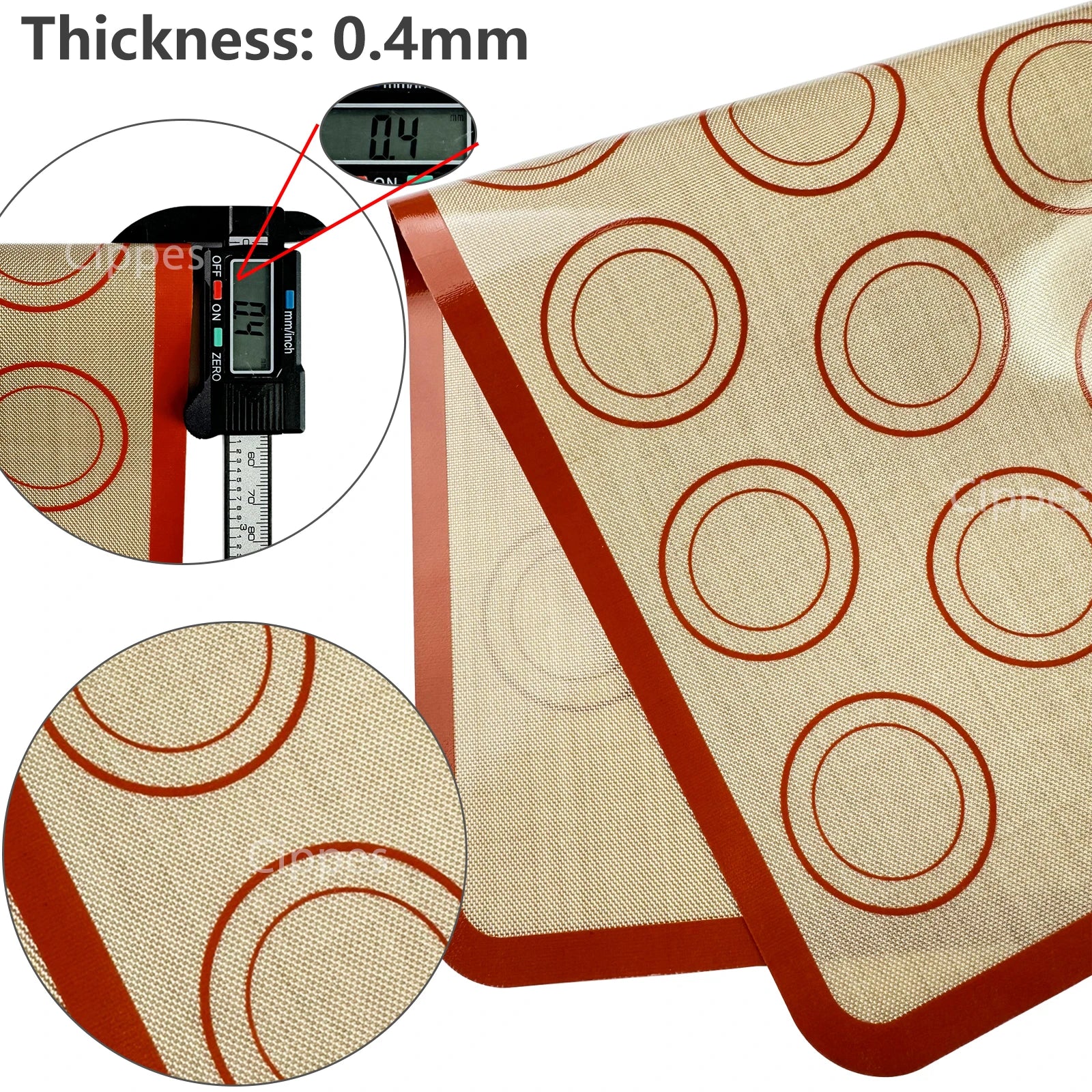 Baking Mat-Silicone Baking Mat, Thin 0.4mm, Reusable Non Stick, Heat Resistant, Bakeware Sheets Liner, Baking Tools for Cookie