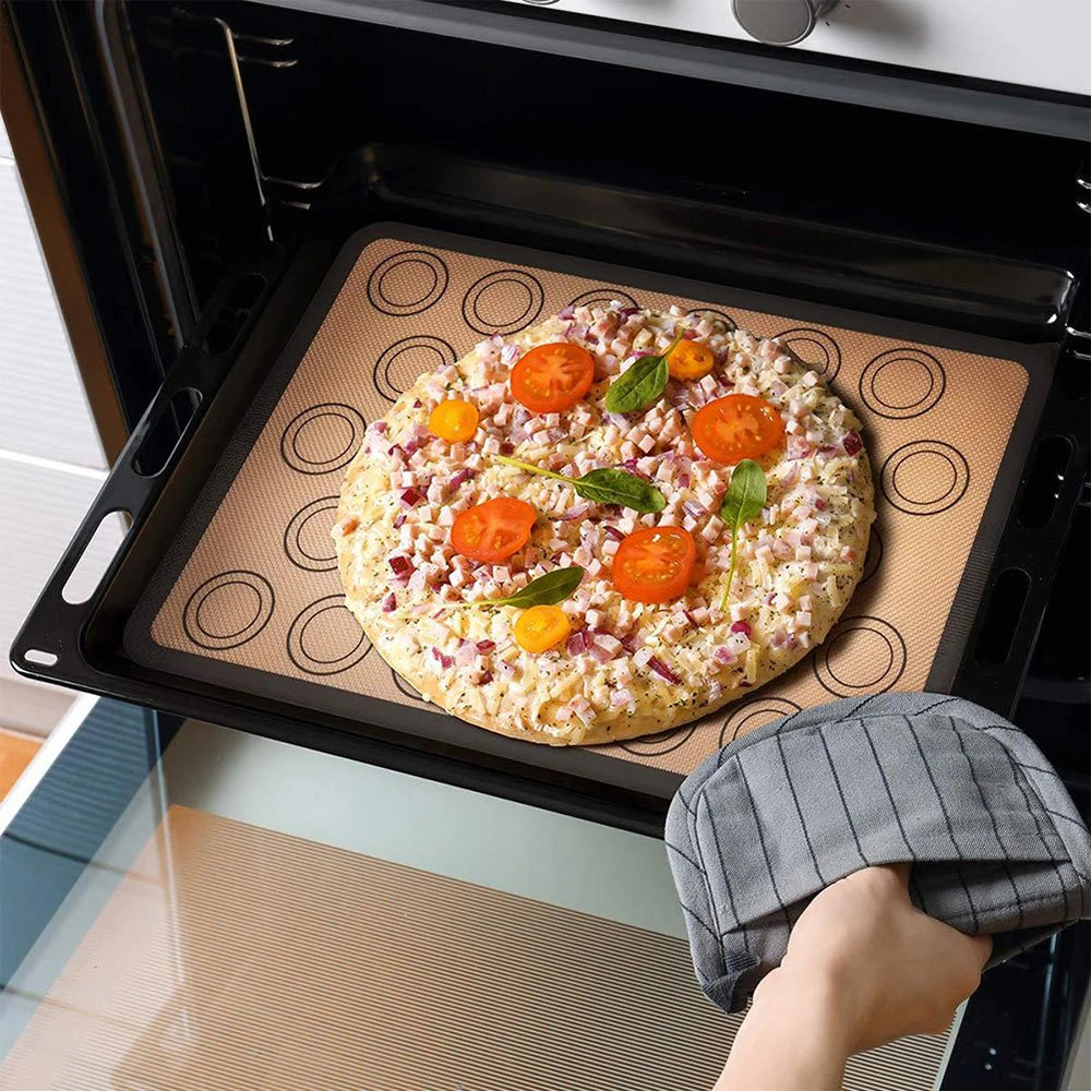 Kitchen-Reusable Silicone Baking Mat – Thin, Non-Stick, Heat Resistant Bakeware Sheet for Oven & Cookies