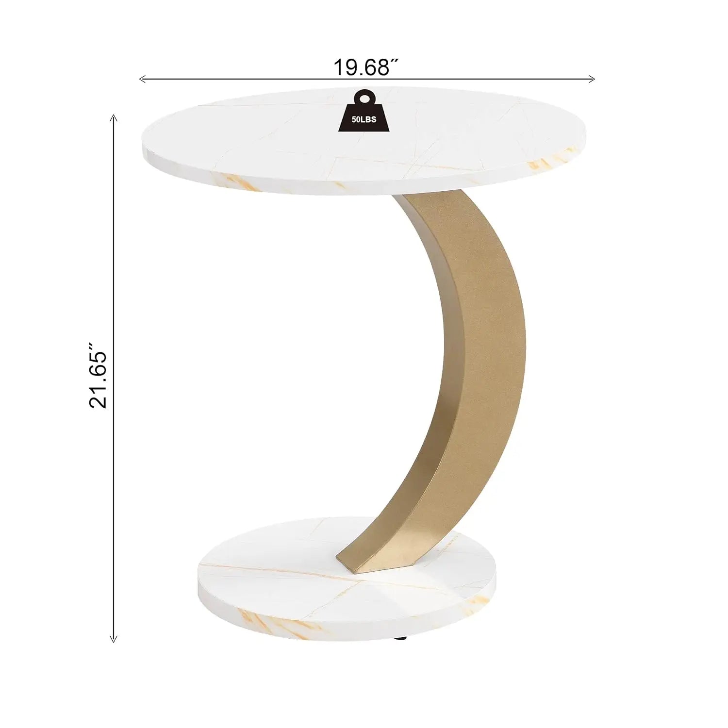 Coffee Table Set-Modern Nesting Oval Coffee Table Set, Faux Marble Top, Gold Metal Base, Living Room, 2pcs, Customized