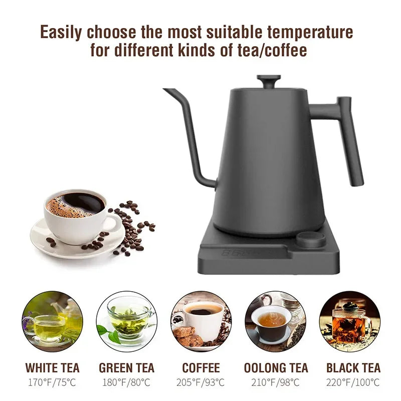 Home Kitchen: Kettle: with Gooseneck - Electric with Temperature Control - 1200W for Coffee and Tea