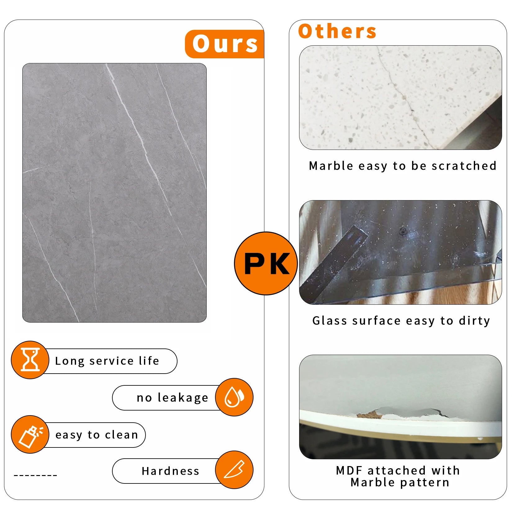 Accent Table - Marble & Gold Nesting – Set of 2 - Modern Round with Stylish Storage Design