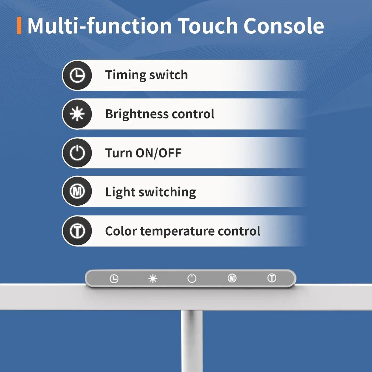 LED Desk Lamp- 3 Colors, Stepless Dimming, LED Desk Lamps, Adjustable Memory Desk Light, with Clamp Touch Control