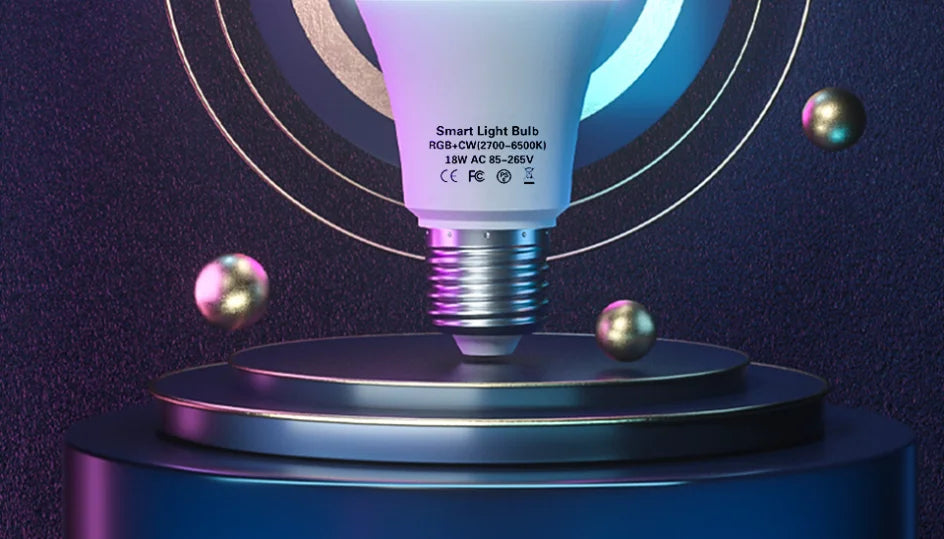Smart LED Light Bulbs - RGB – E27 WiFi + Bluetooth, Tuya App Control, Works with Alexa & Google