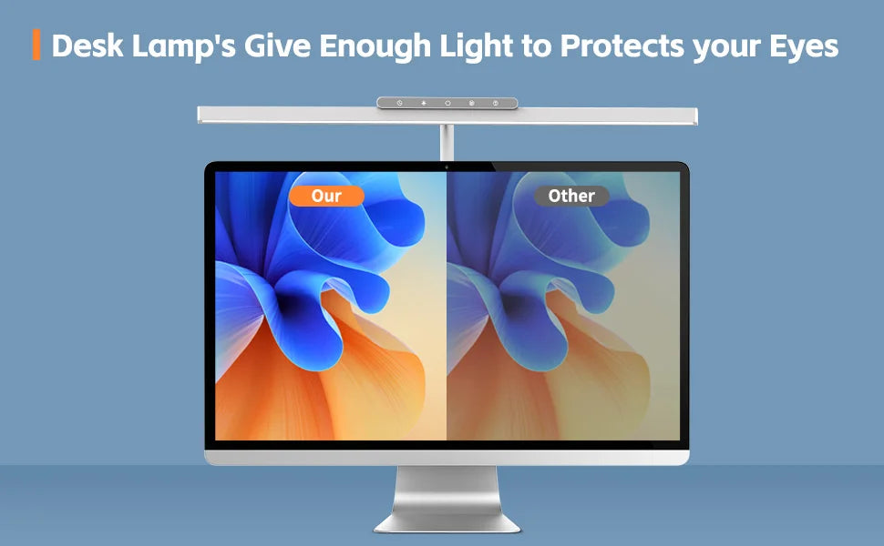 LED Desk Lamp- 3 Colors, Stepless Dimming, LED Desk Lamps, Adjustable Memory Desk Light, with Clamp Touch Control
