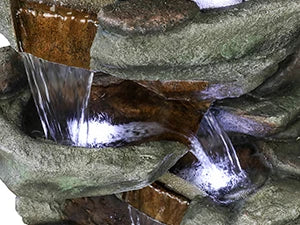 Water Fountain - 6-Tier LED by High Rocks – Soothing Tranquil Garden & Home Accent