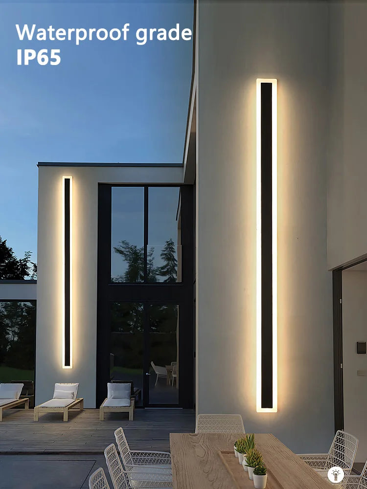 Outdoor Lighting: LED Wall/Long Wall Lamp - IP65 - Waterproof - corridor, staircase, balcony, entrance, villa