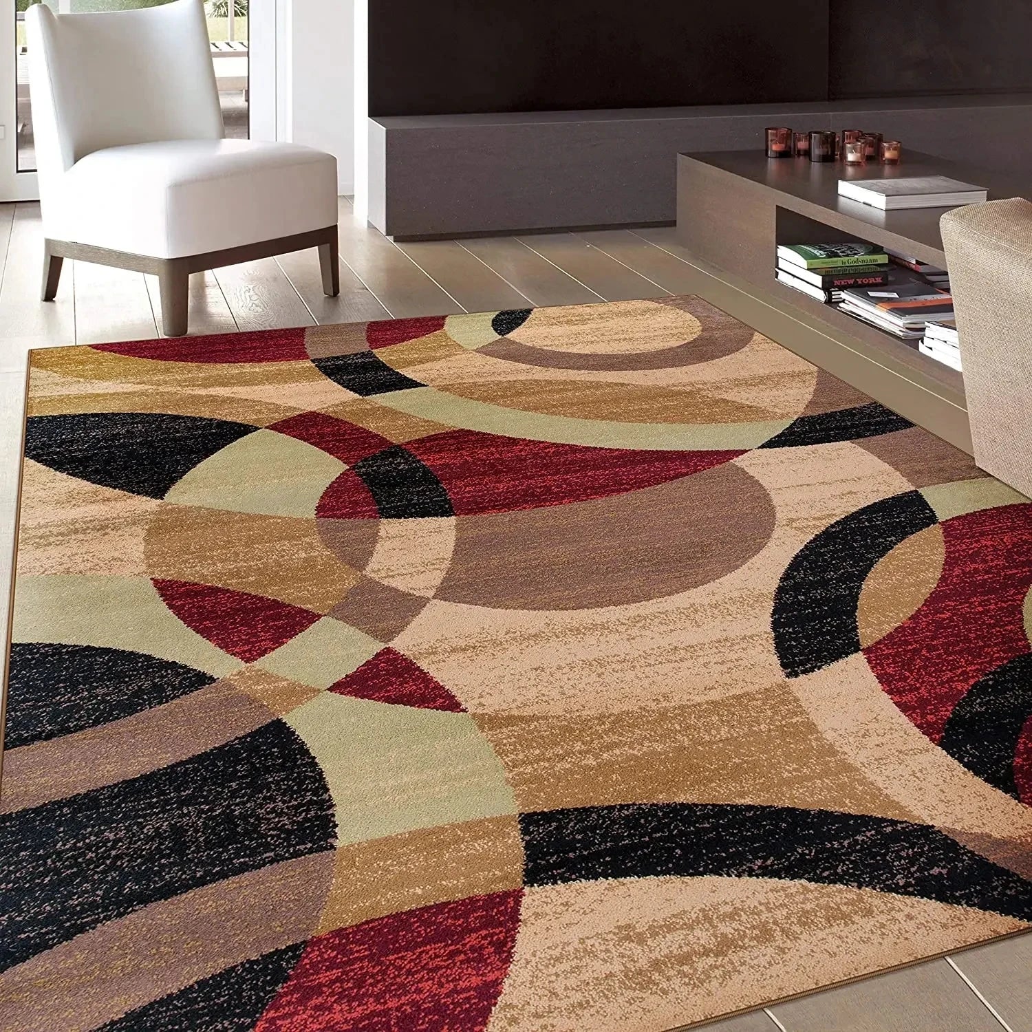 Home Decor: Carpet: Simple Geometric Scandinavian Crystal Velvet Stain-Resistant Carpet by VIKAMA