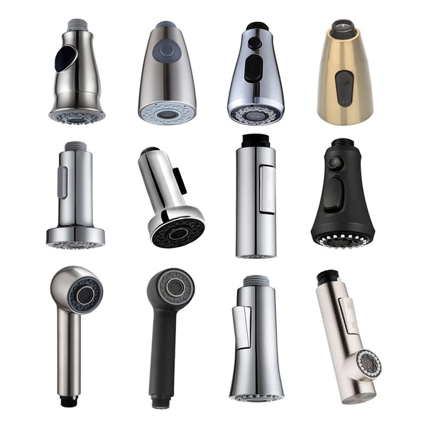 Kitchen Faucet-Head Pull Out Shower Nozzle, G1/2,  Sprayer Bathroom Sink Tap Replacement Accessory Black Silver Golden Head Aerator
