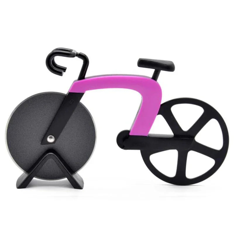 Home Kitchen: Pizza Cutter: Stainless Steel Bicycle Shape Wheel Roller - Fun & Functional Kitchen Tool