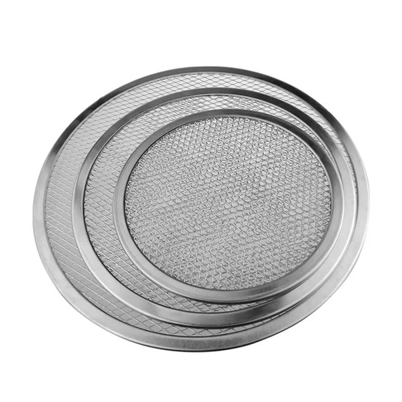 Home Kitchen: Pizza Tray: Round Baking – Non-stick Aluminum Pizza Screen for Oven (8/10/12/14-inch)